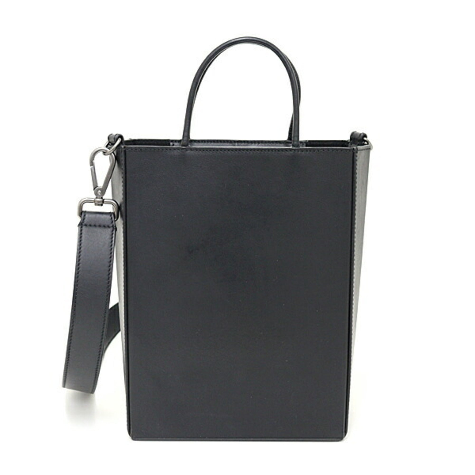 Fendi Black Leather Handbag Shopping Bag Shoulder Bag