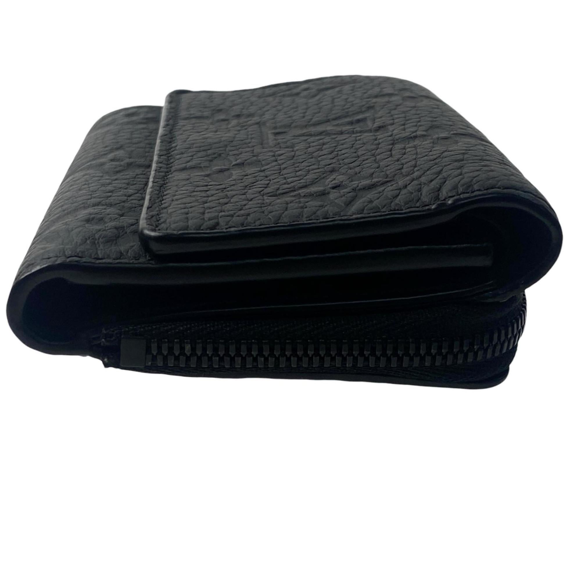 Louis Vuitton Black Noir Leather Wallet (Tri-Fold)