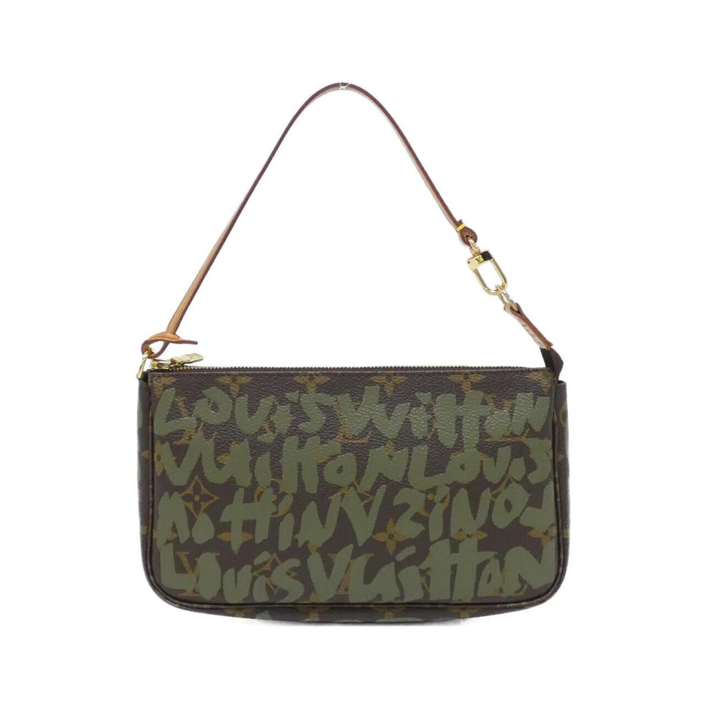 Louis Vuitton Brown Khaki Coated Canvas Pochette Pouch