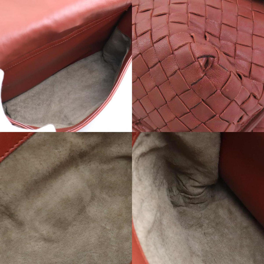 Bottega Veneta Red Brown Leather Shoulder Bag