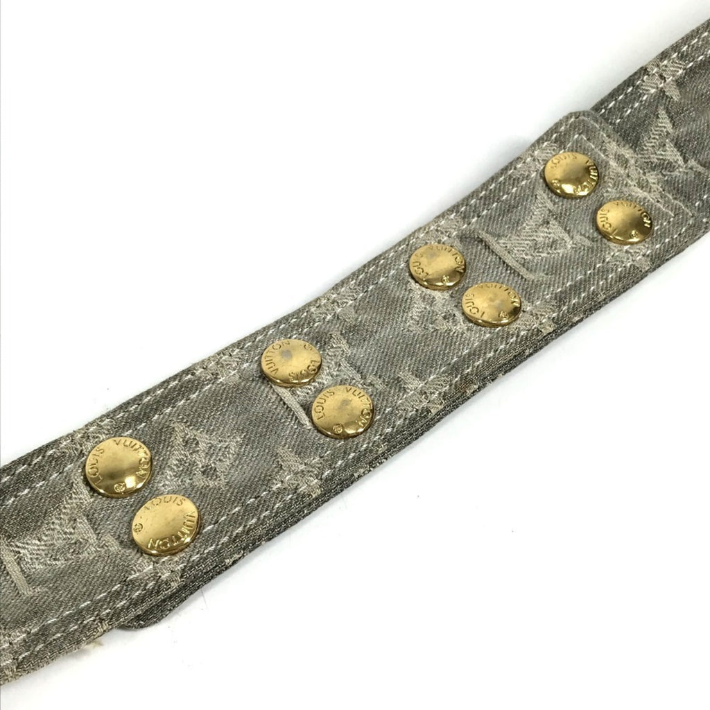 Louis Vuitton Black Gray Monogram Denim Shoulder Bag