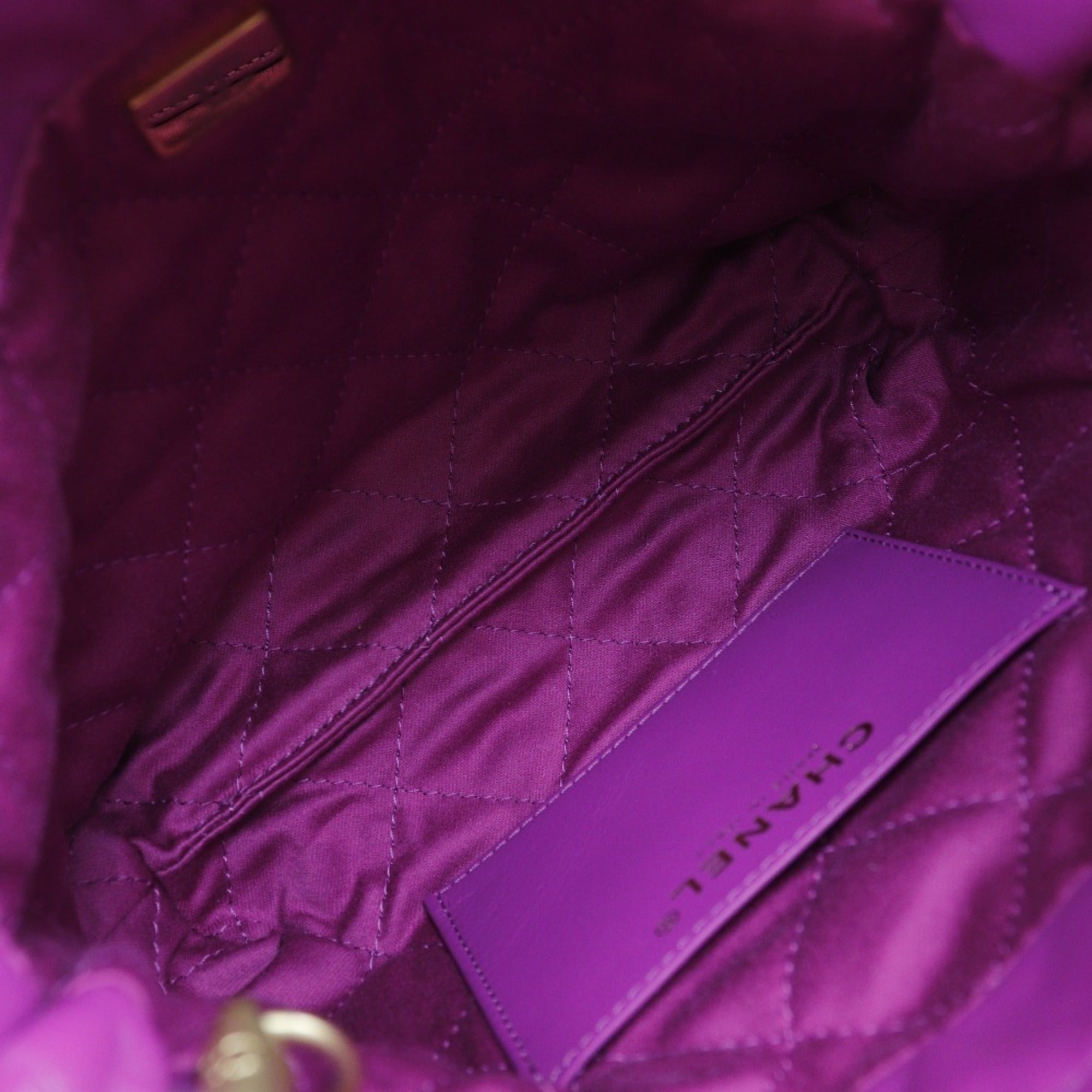 Chanel Purple Leather Handbag Shoulder Bag