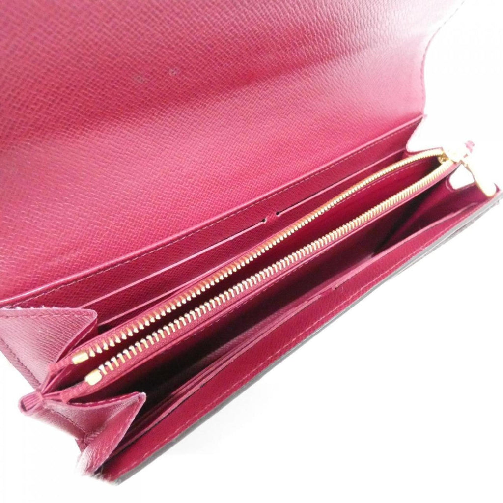Louis Vuitton Monogram Fuchsia Marron Coated Canvas Long Wallet