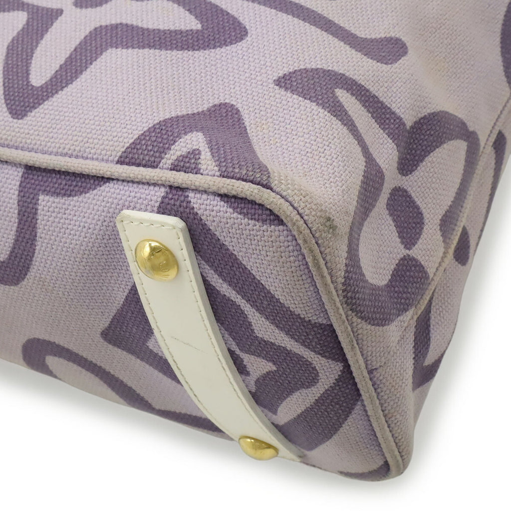 Louis Vuitton Purple Canvas Shoulder Bag Tote Bag