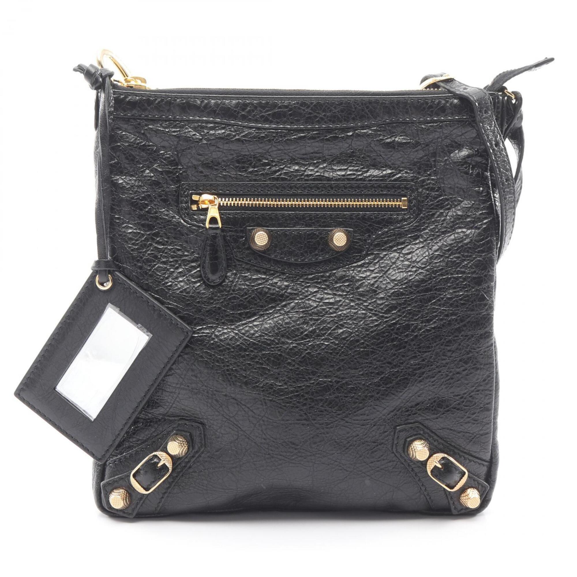 Balenciaga Black Leather Handbag Shoulder