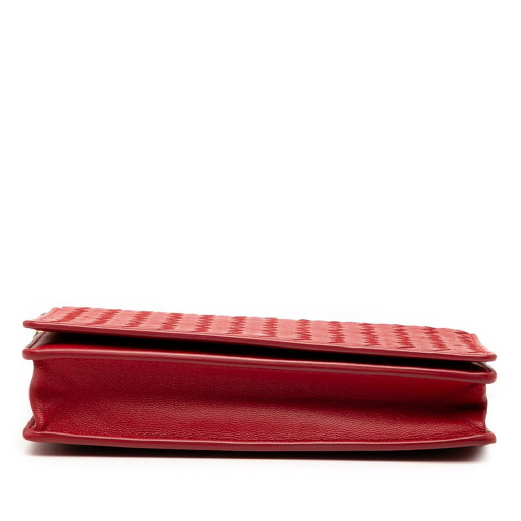 Bottega Veneta Red Color Leather Shoulder Bag