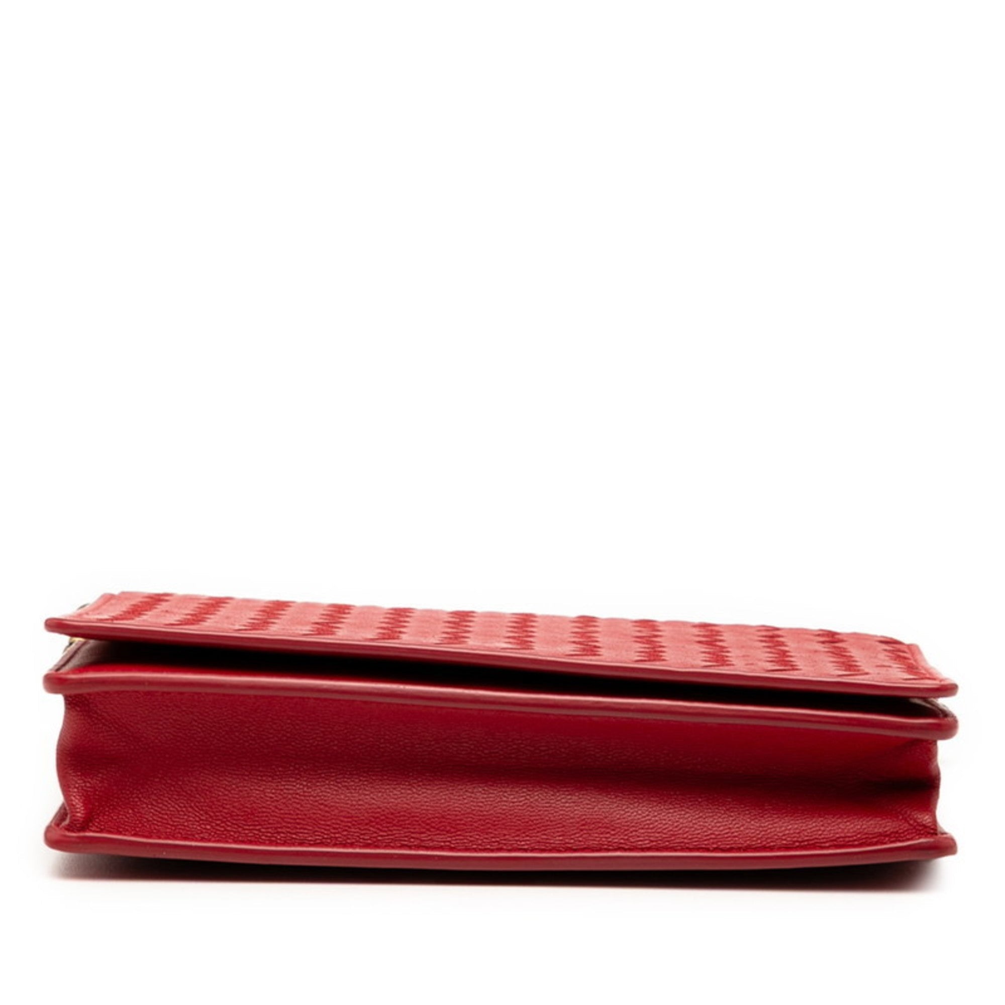 Bottega Veneta Red Color Leather Shoulder Bag