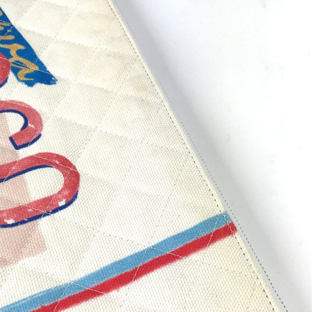 Chanel Blue Pink White Canvas Clutch Bag Pouch
