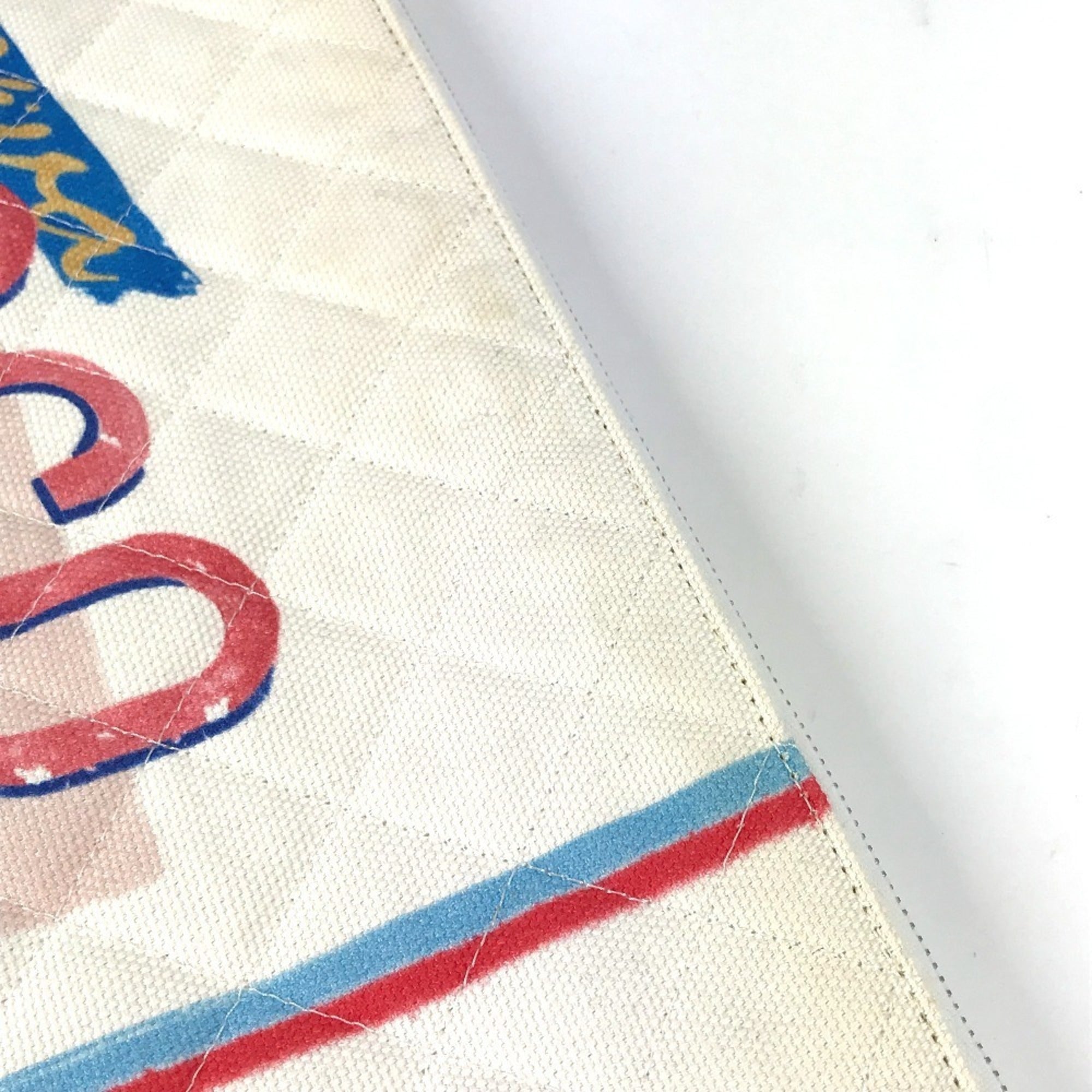 Chanel Blue Pink White Canvas Clutch Bag Pouch
