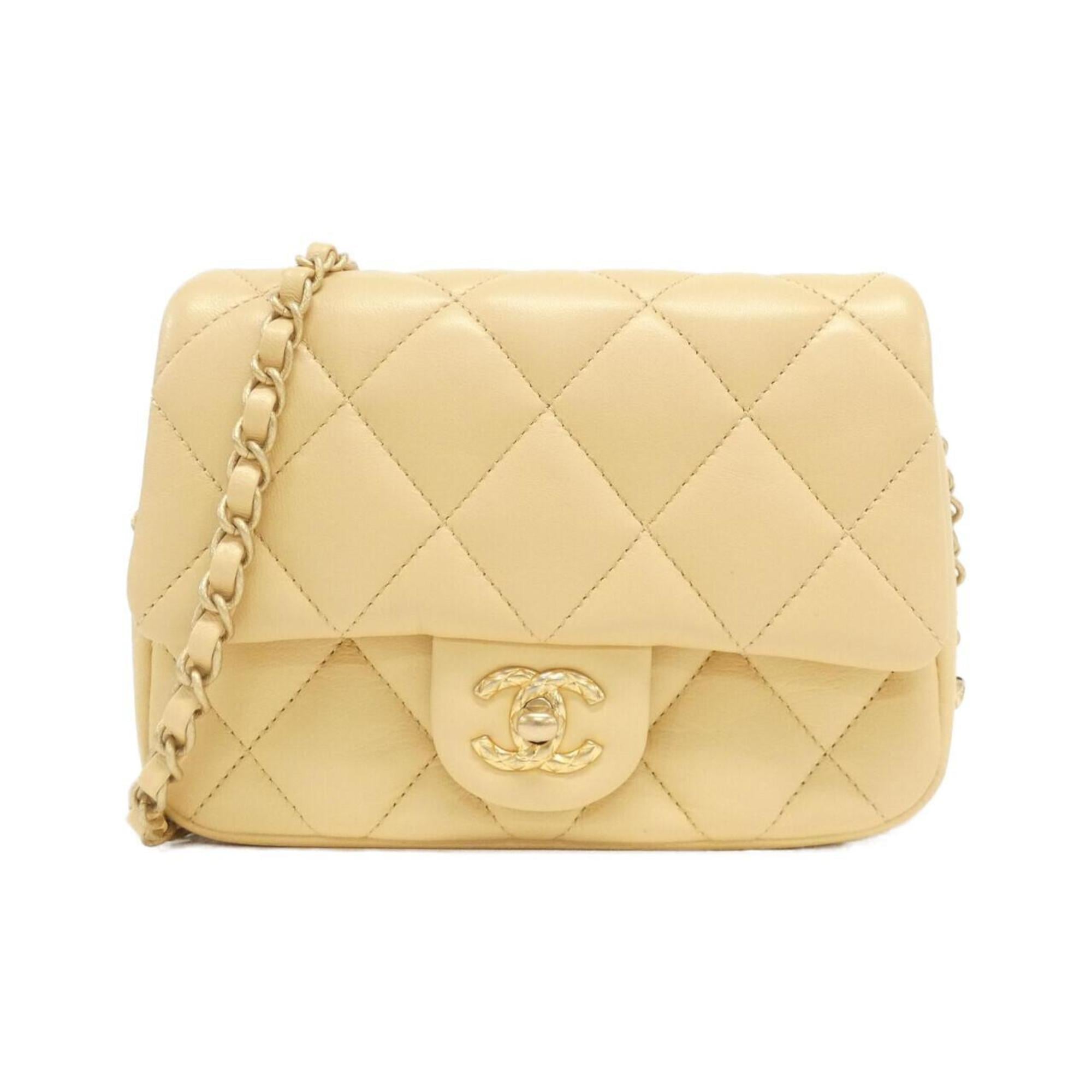 Chanel Beige Leather Shoulder Bag