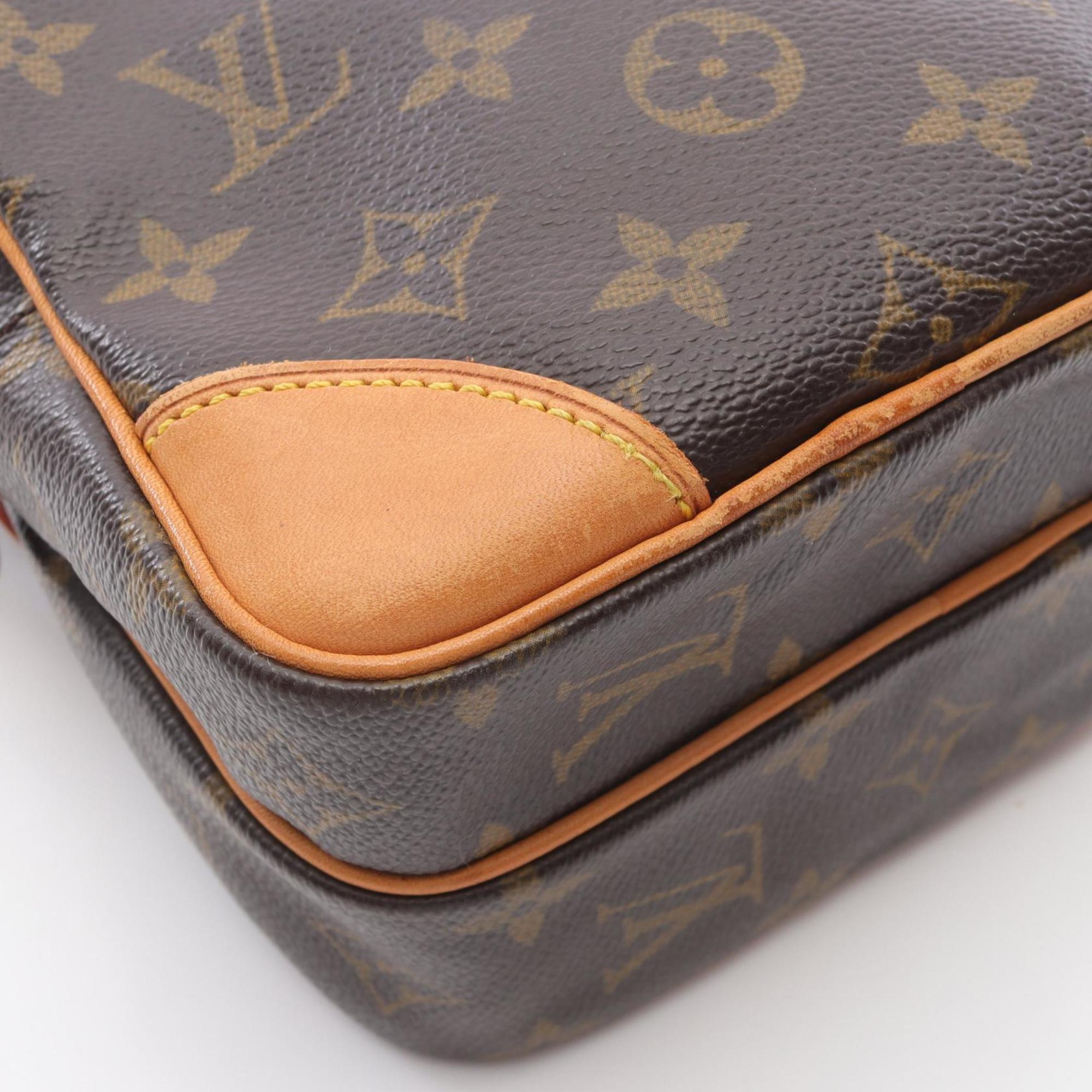 Louis Vuitton Brown Pvc Coated Canvas Leather Shoulder Bag