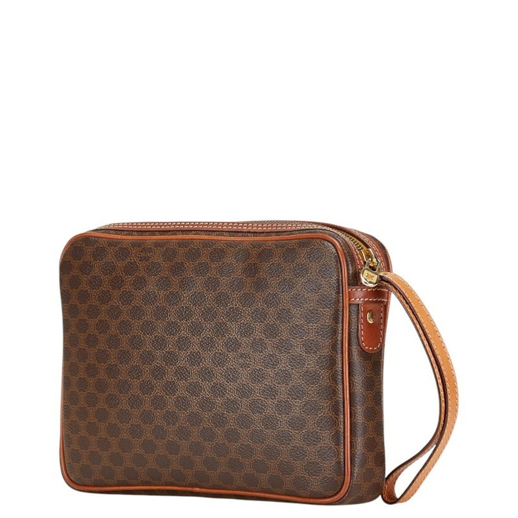 Celine Black Brown Pvc Leather Clutch Bag