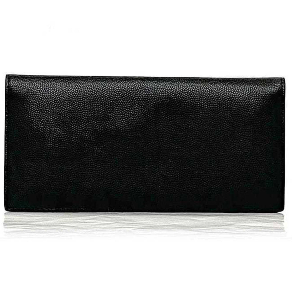 Saint Laurent Black Leather Long Wallet (Bi-Fold) (Pre-Owned)