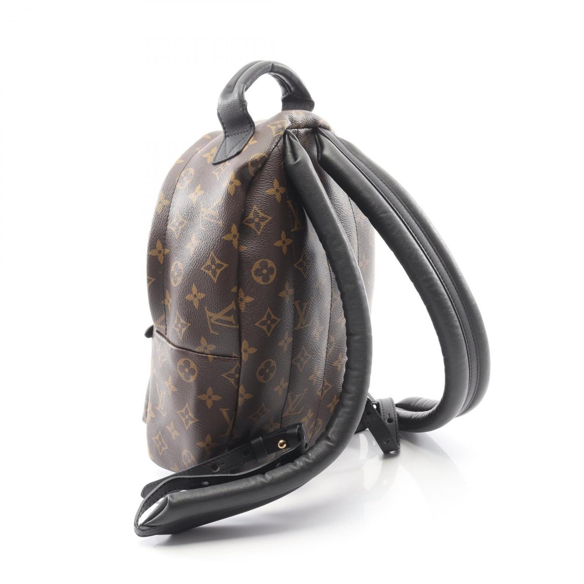 Louis Vuitton Black Brown Monogram Coated Canvas Leather Backpack