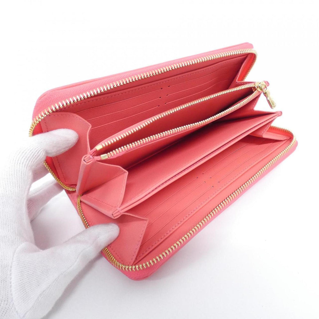Louis Vuitton Gold Pink Leather Long Bill Wallet