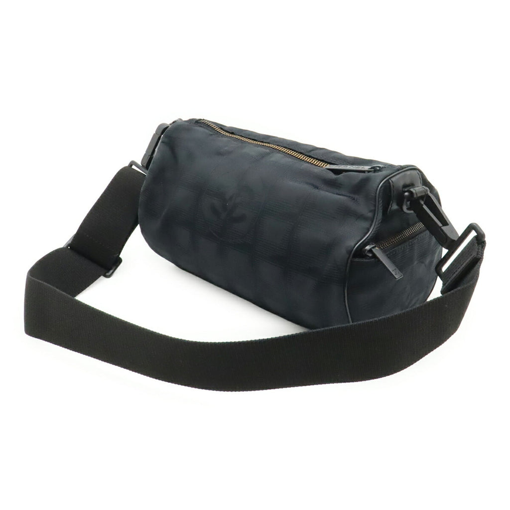 Chanel Black Nylon Jacquard Leather Shoulder Bag Sling Bag