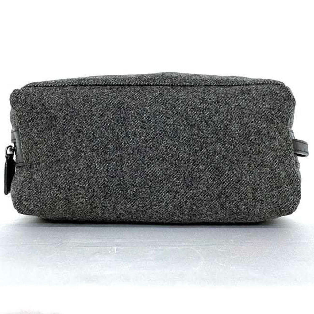 Prada Gray Tweed Wool Nylon Pouch