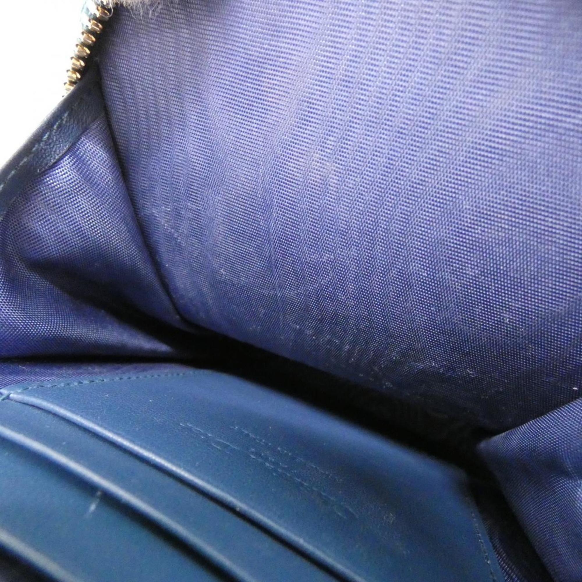Christian Dior Blue Leather Handbag Pouch Shoulder Bag (Pre-Owned)