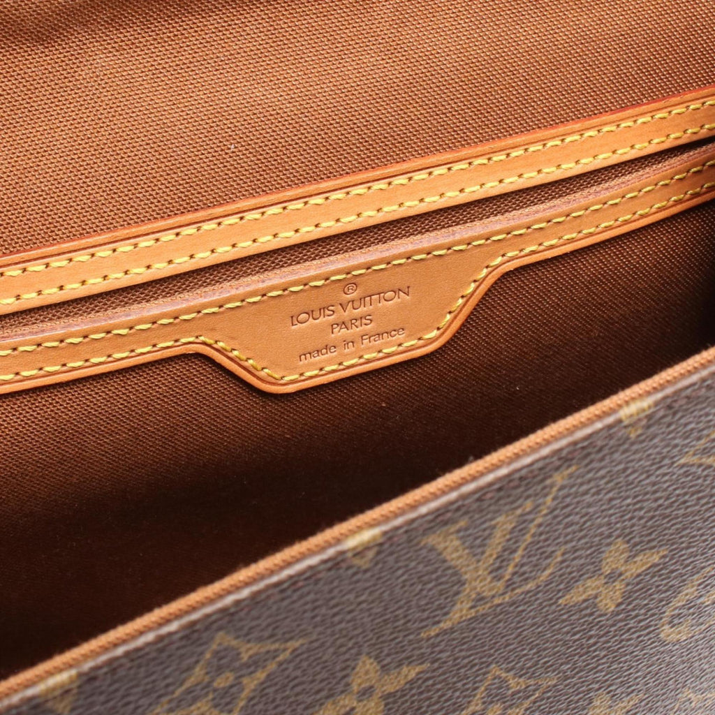 Louis Vuitton Monogram Brown Coated Canvas Leather Handbag