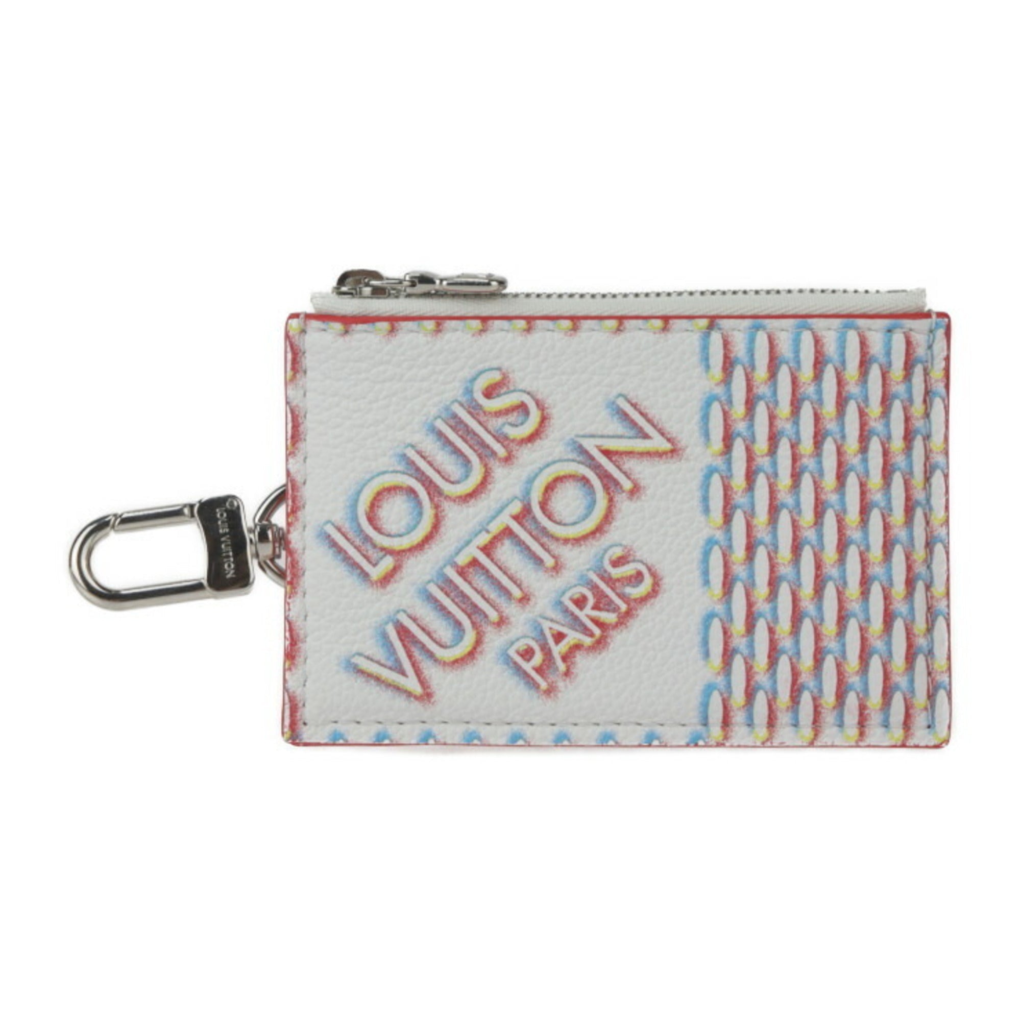 Louis Vuitton Blanc Multi-Color White Leather Coin Purse/Coin Case