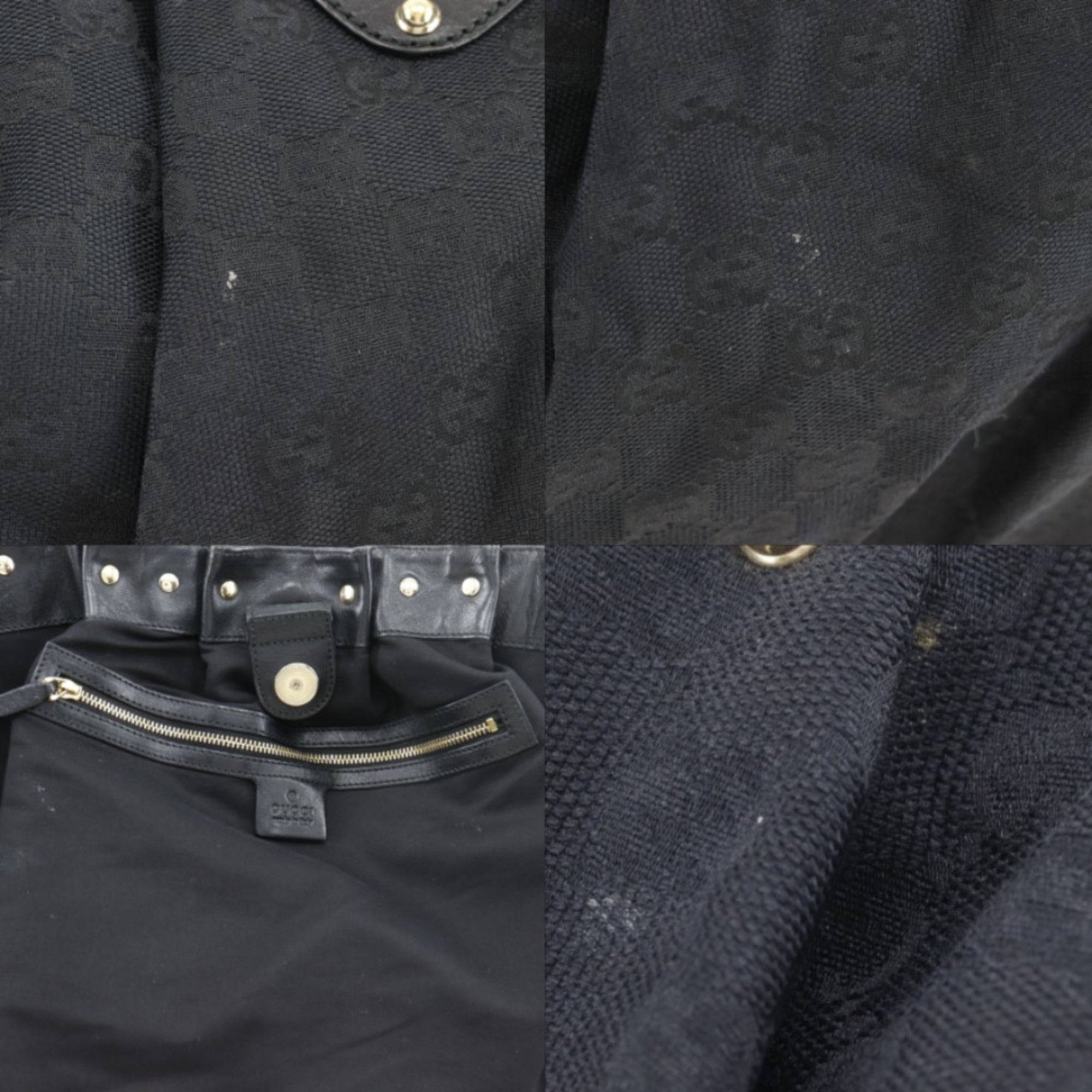 Gucci Gg Canvas Black Gg Canvas Tote Bag (Pre-Owned)