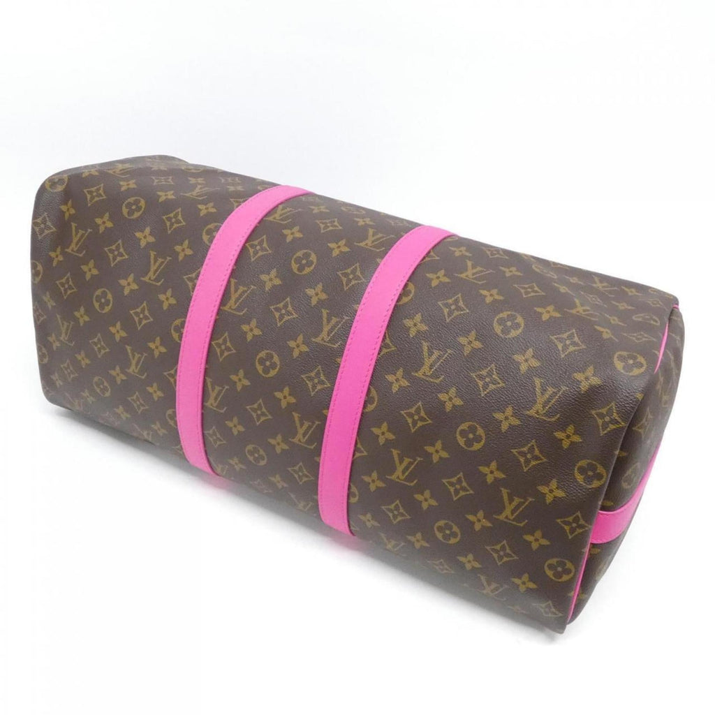 Louis Vuitton Brown Fuchsia Coated Canvas Boston Bag
