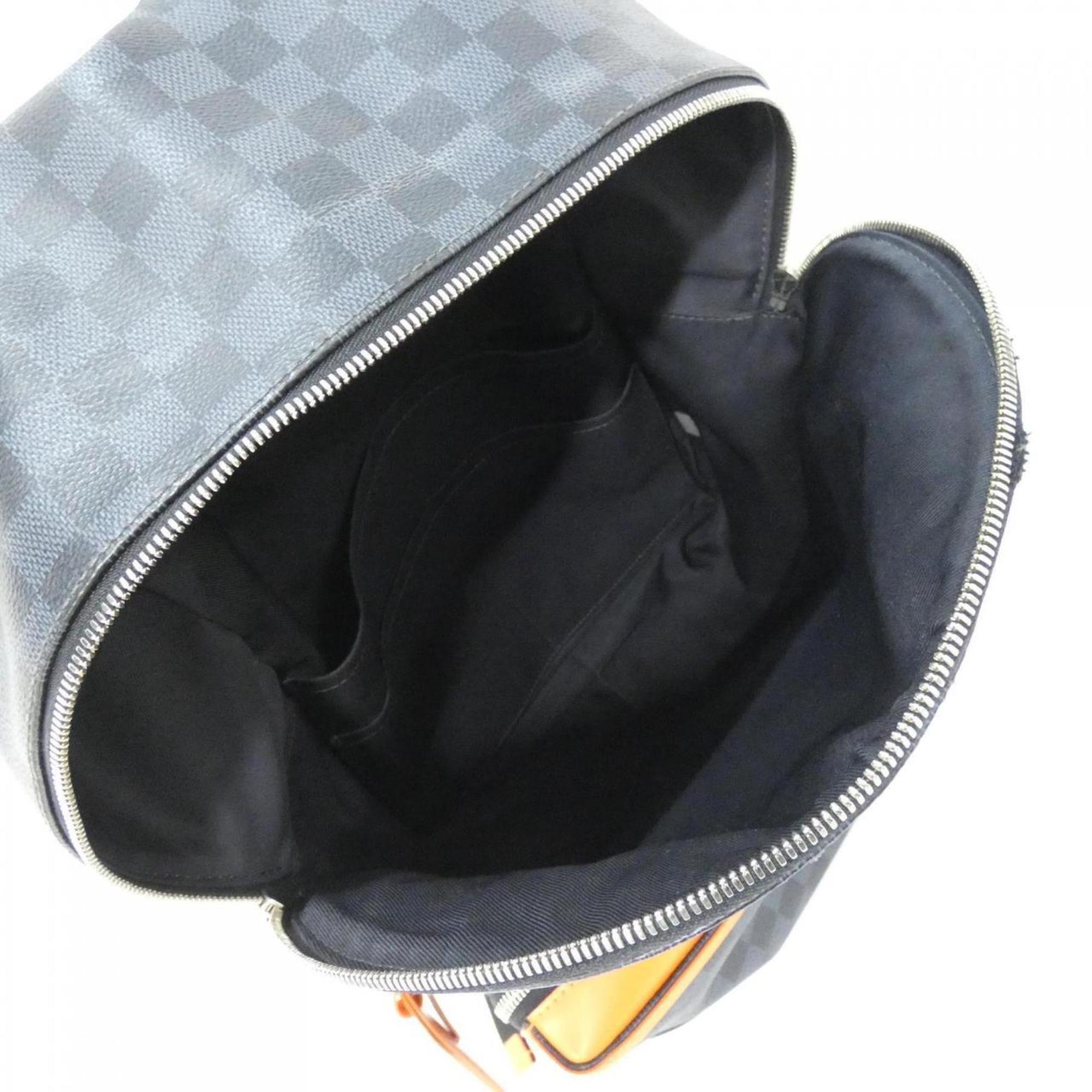 Louis Vuitton Black Cobalt Coated Canvas Backpack