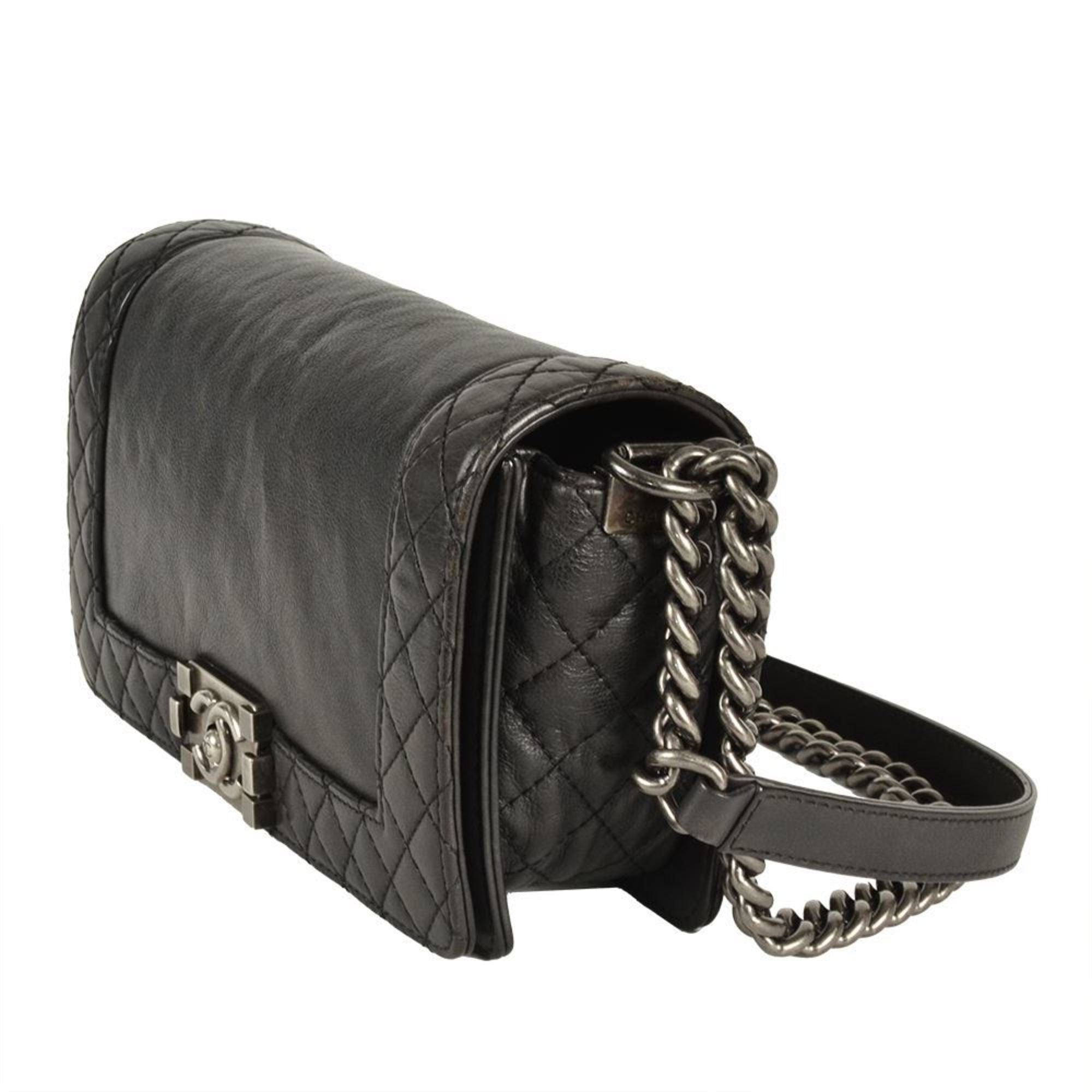 Chanel Black Leather Shoulder Bag