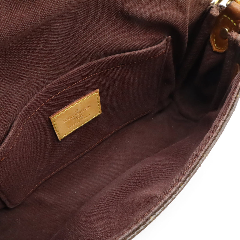 Louis Vuitton Brown Canvas Clutch Bag Pouch Shoulder Bag