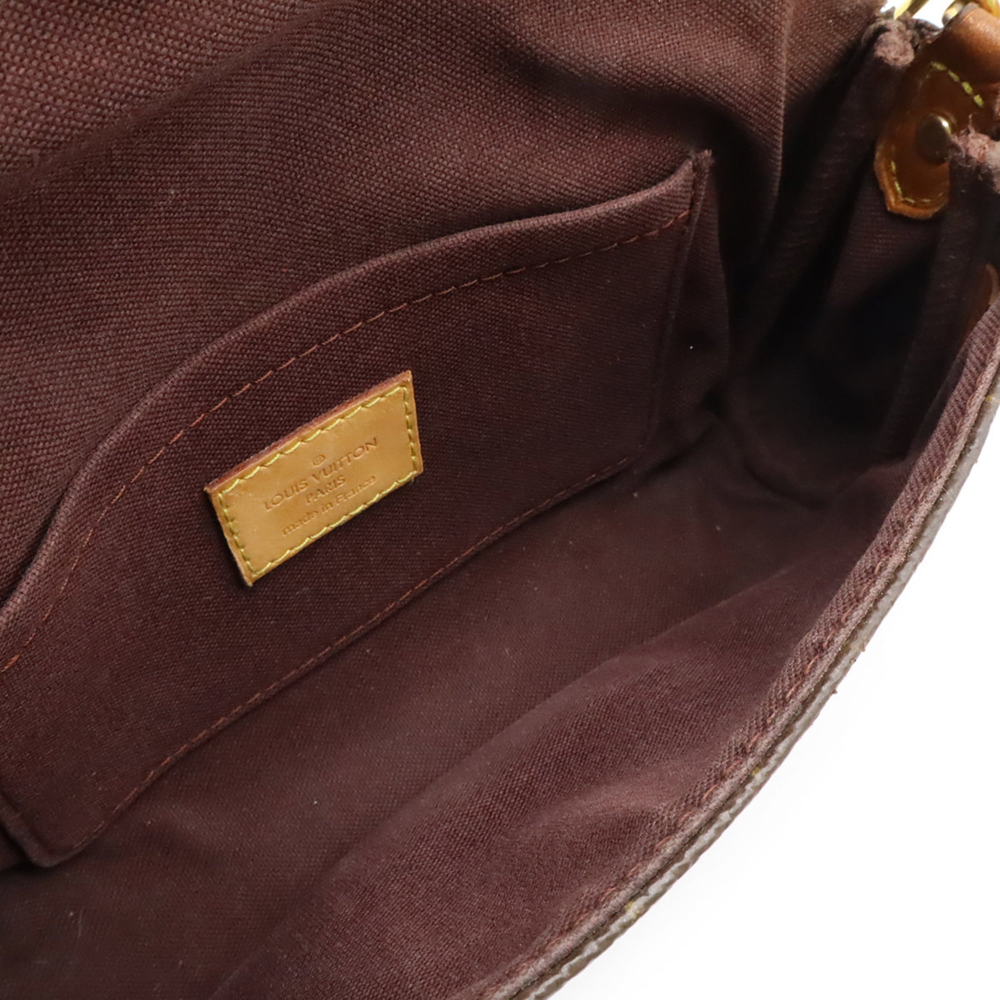 Louis Vuitton Brown Canvas Clutch Bag Pouch Shoulder Bag