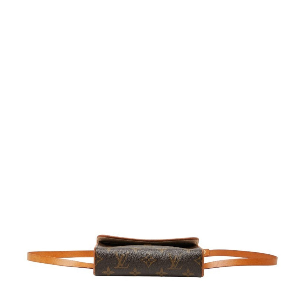 Louis Vuitton Brown Pvc Leather Pochette Sling Bag