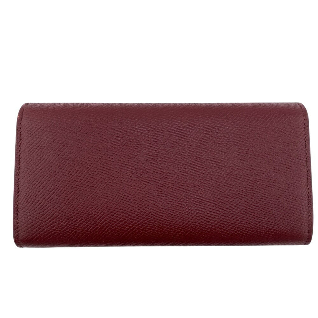 Celine Bordeaux Leather Long Wallet (Bi-Fold)
