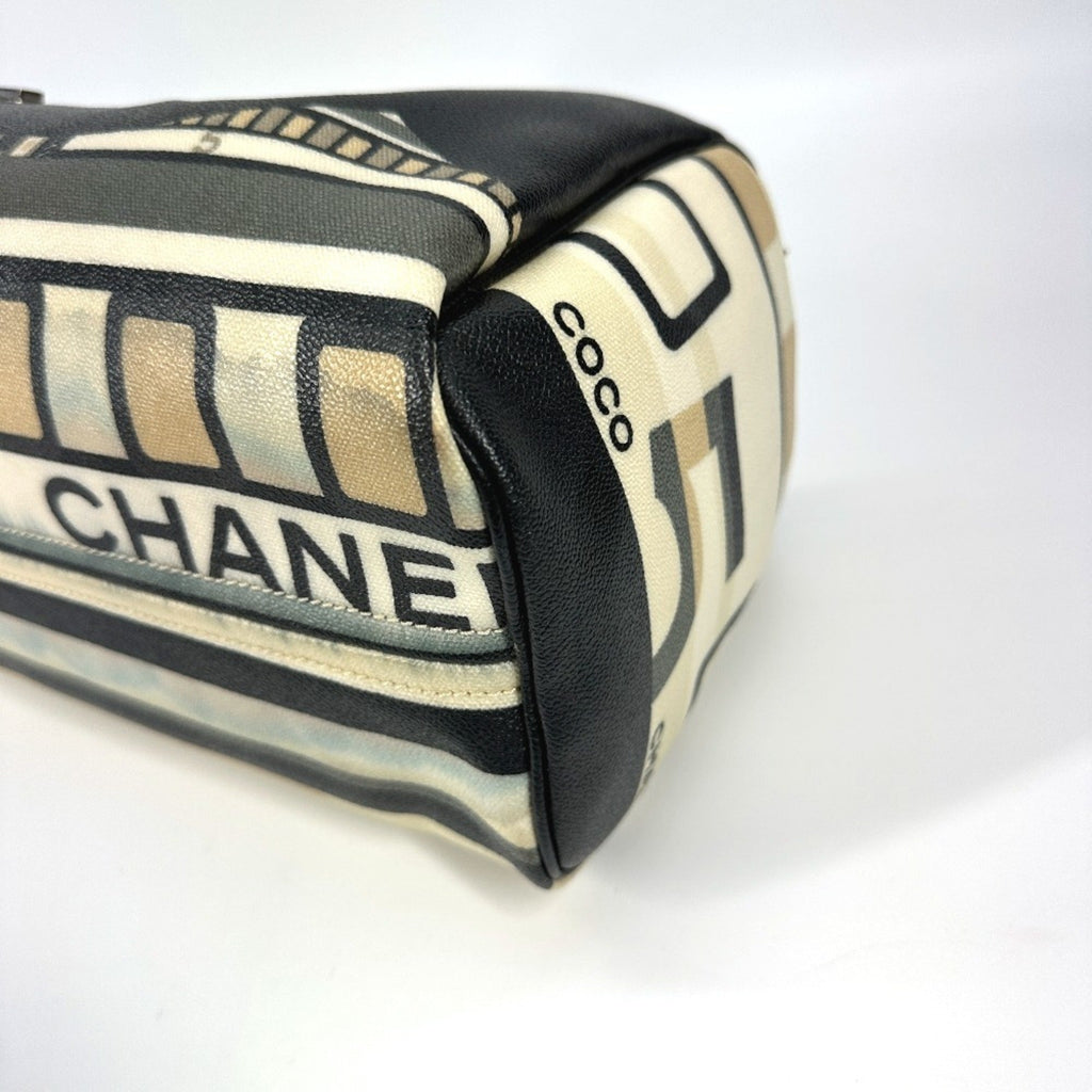 Chanel Black Yellow Pvc Boston Bag Handbag