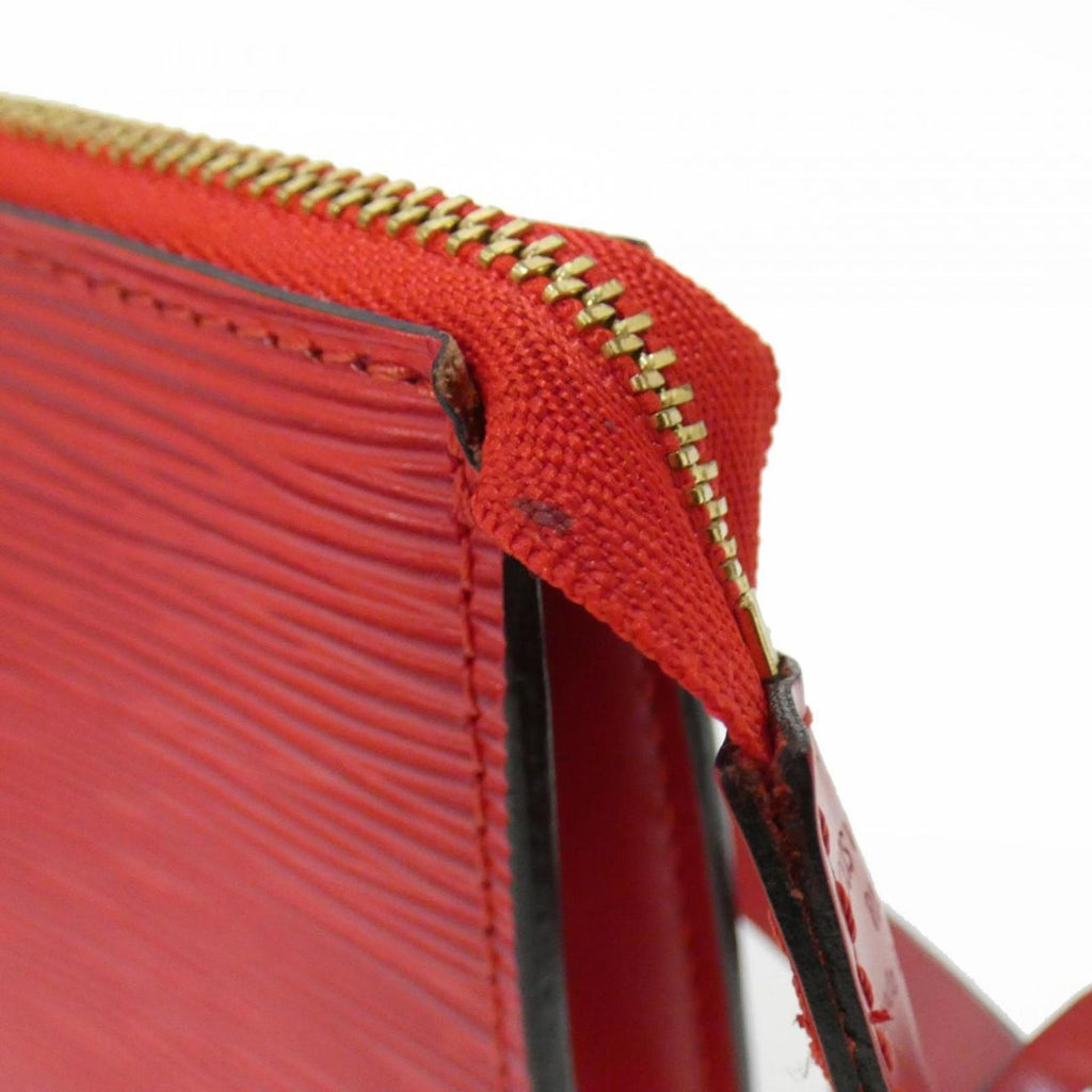 Louis Vuitton Red Color Leather Pochette Pouch