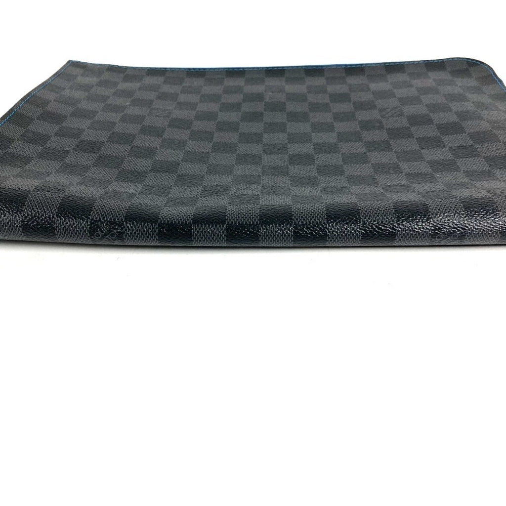 Louis Vuitton Black Blue Damier Graphite Clutch Bag Pochette Pouch
