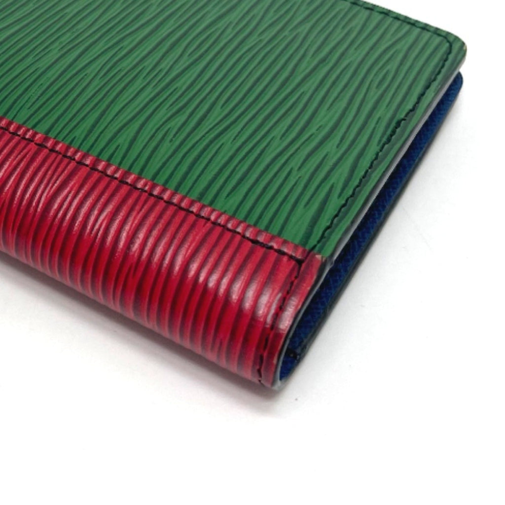 Louis Vuitton Epi Blue Green Red Color Epi Leather Long Wallet
