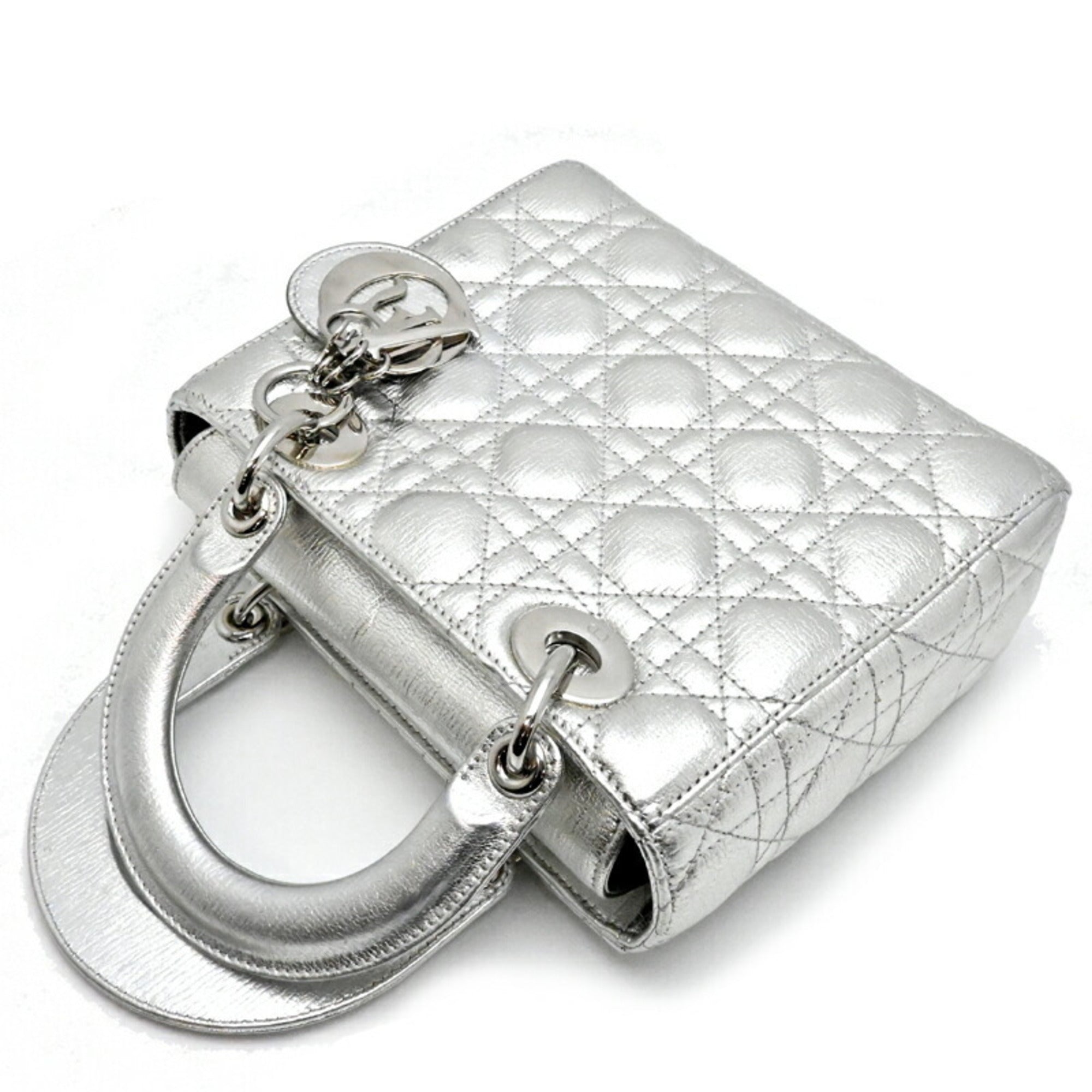 Christian Dior Silver Leather Handbag (Pre-Owned)