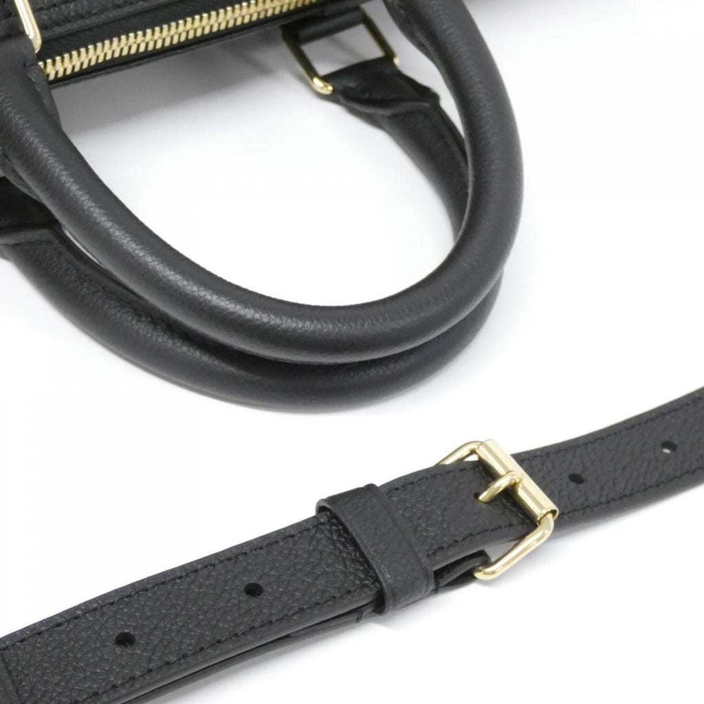 Louis Vuitton Beige Black Leather Boston Bag
