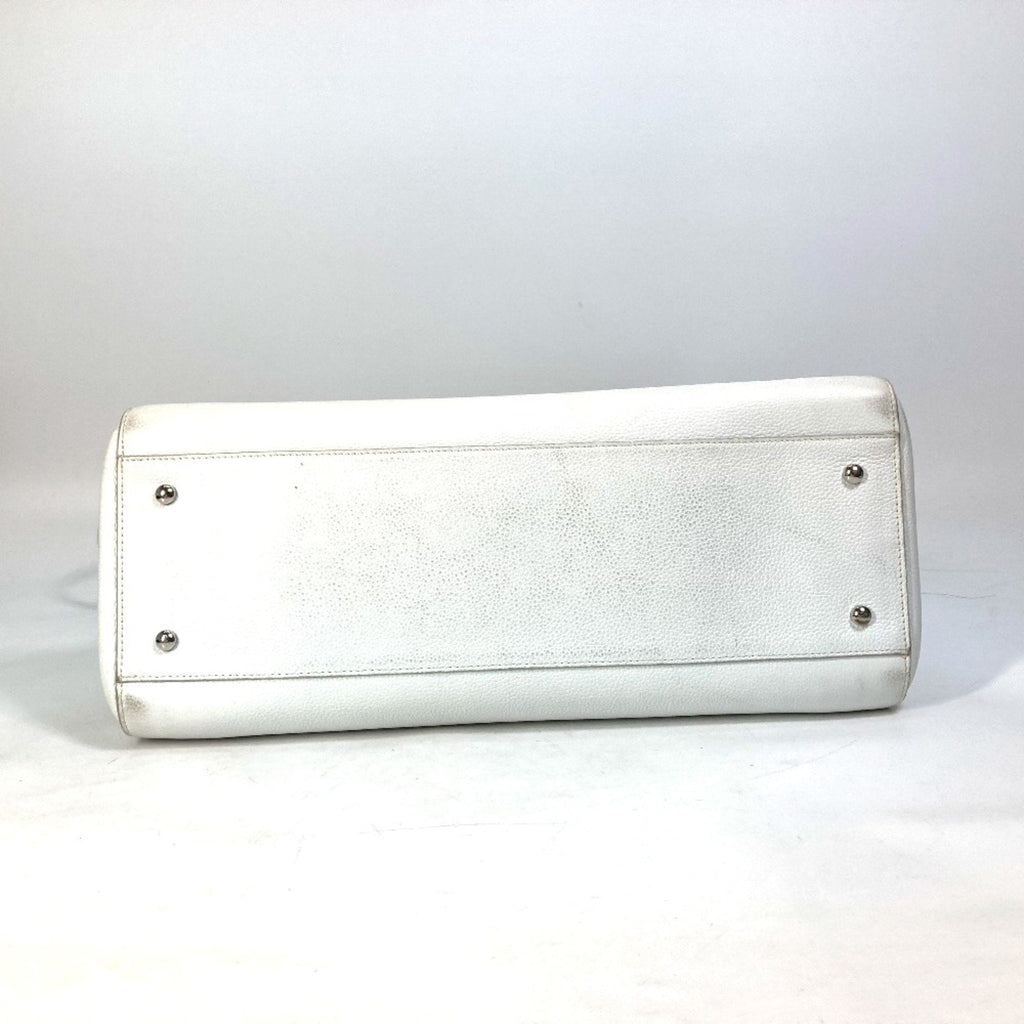 Chanel White Leather Handbag