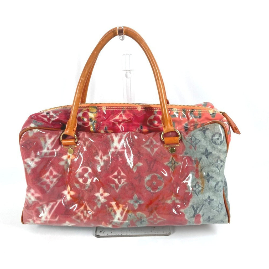 Louis Vuitton Orange Vinyl Leather Boston Bag Handbag Tote Bag