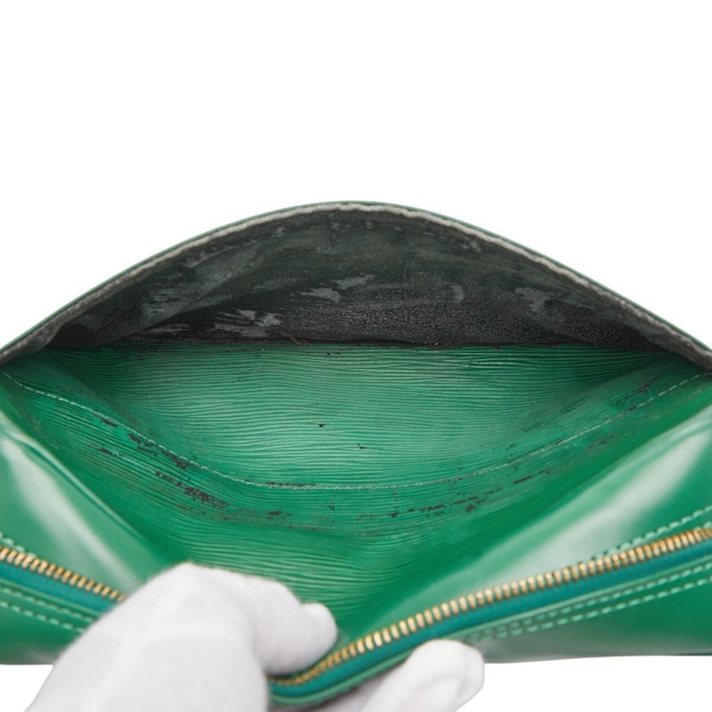 Louis Vuitton Borneo Green Leather Shoulder Bag