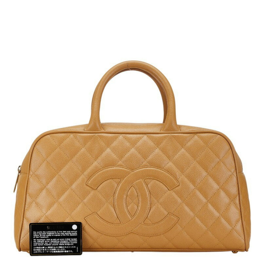 Chanel Beige Caviar Leather Handbag