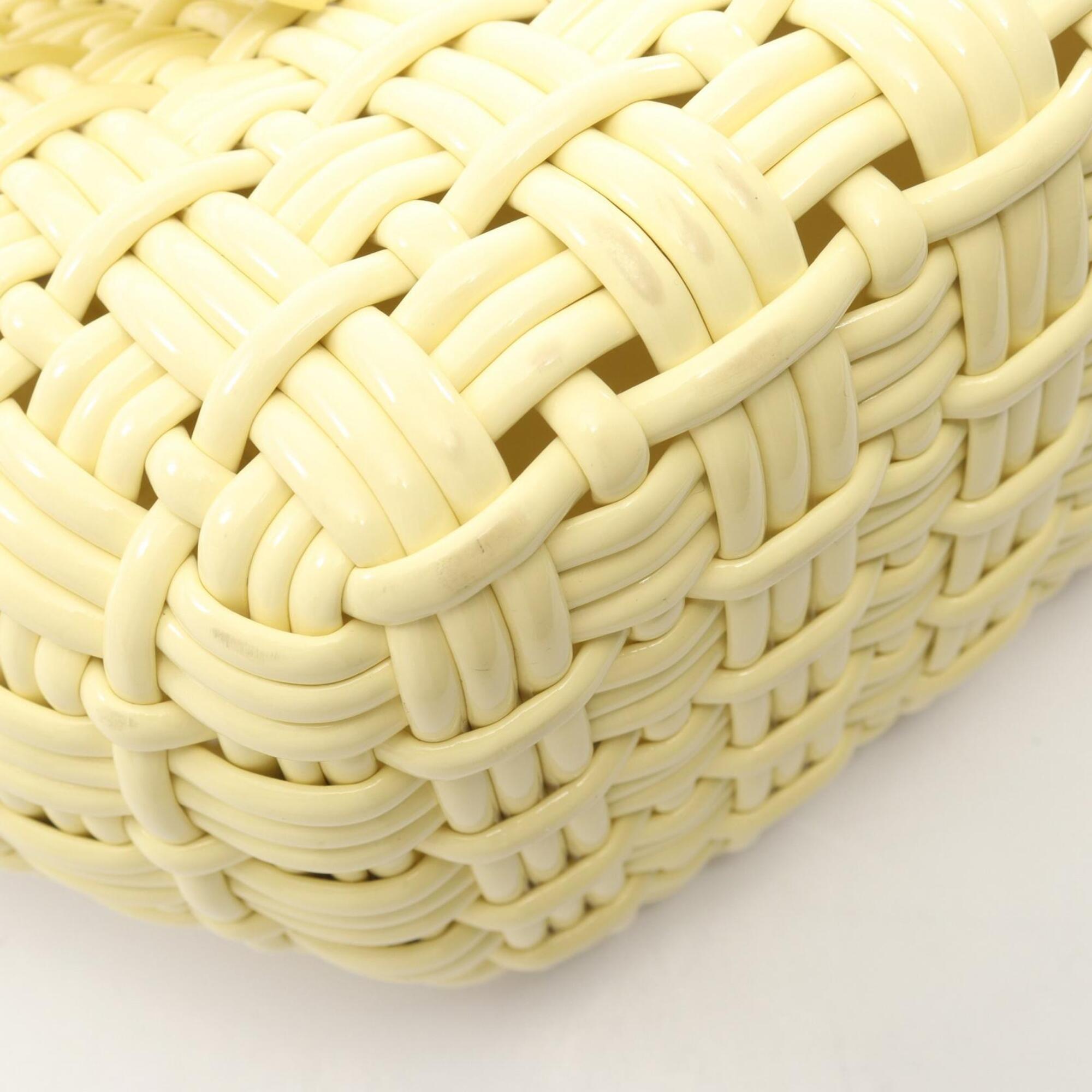Balenciaga Yellow Leather Basket Handbag Tote