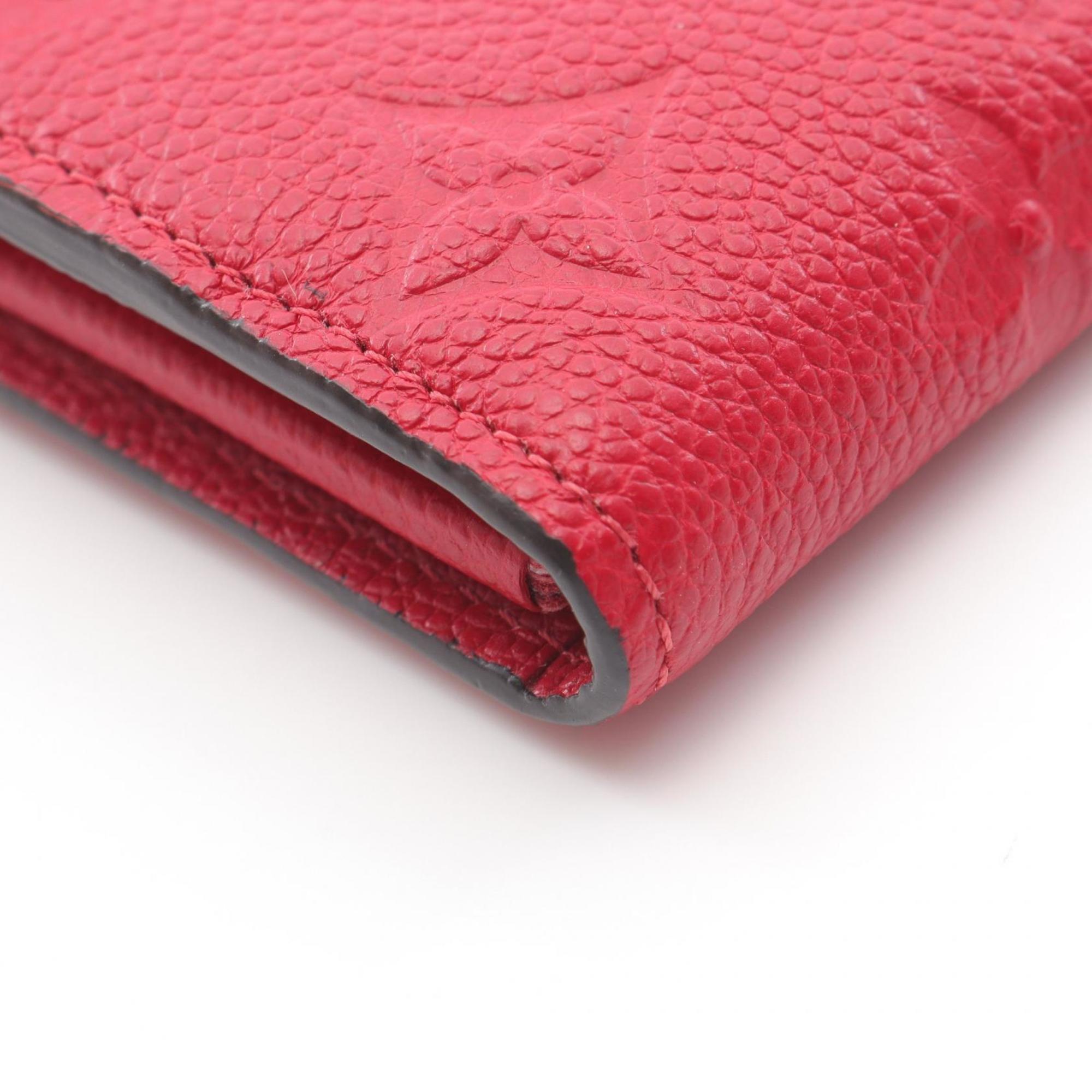 Louis Vuitton Red Color Leather Long Wallet