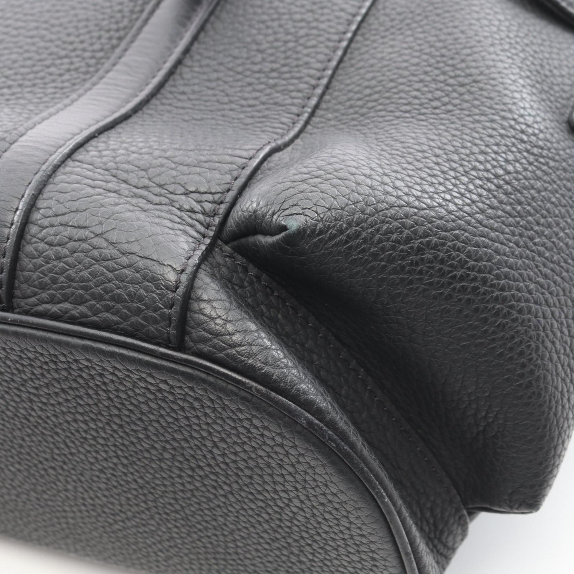 Louis Vuitton Black Leather Tote Bag
