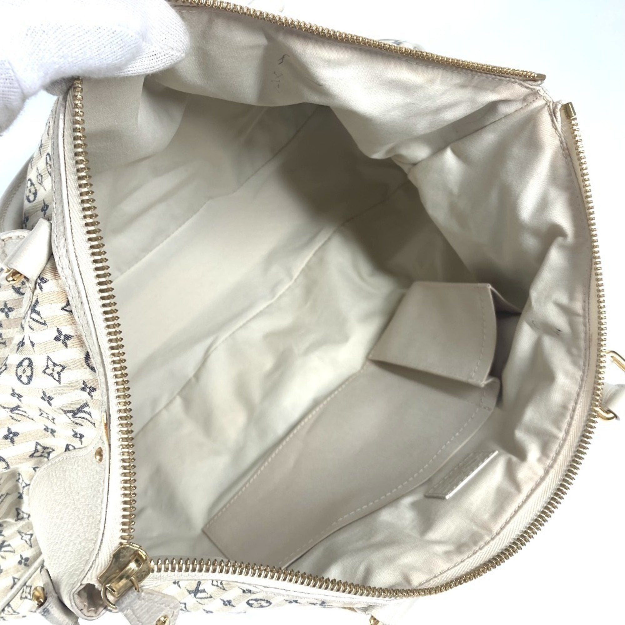 Louis Vuitton Blue White Monogram Mini Handbag Shoulder Bag Tote Bag