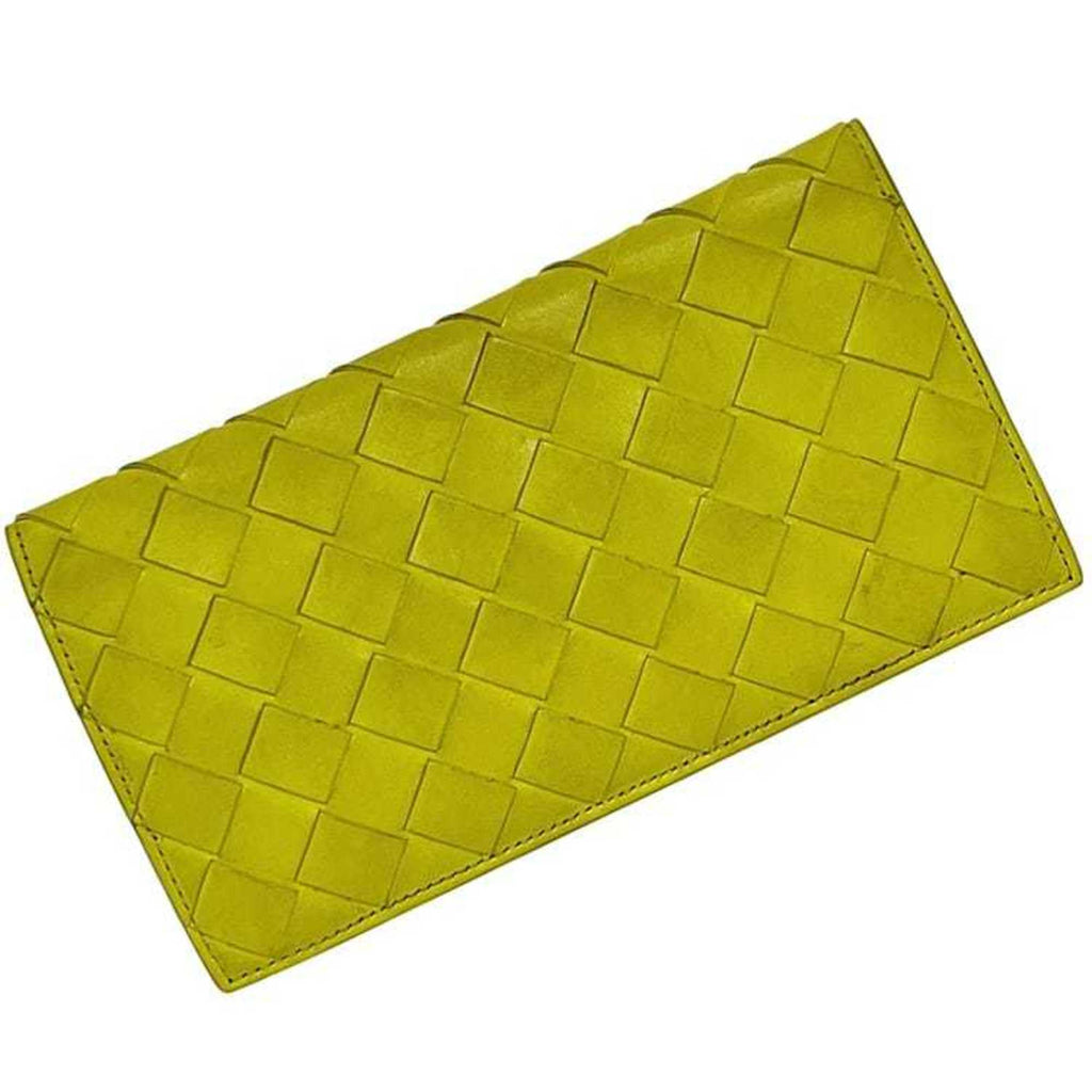 Bottega Veneta Yellow Leather Long Wallet (Bi-Fold)