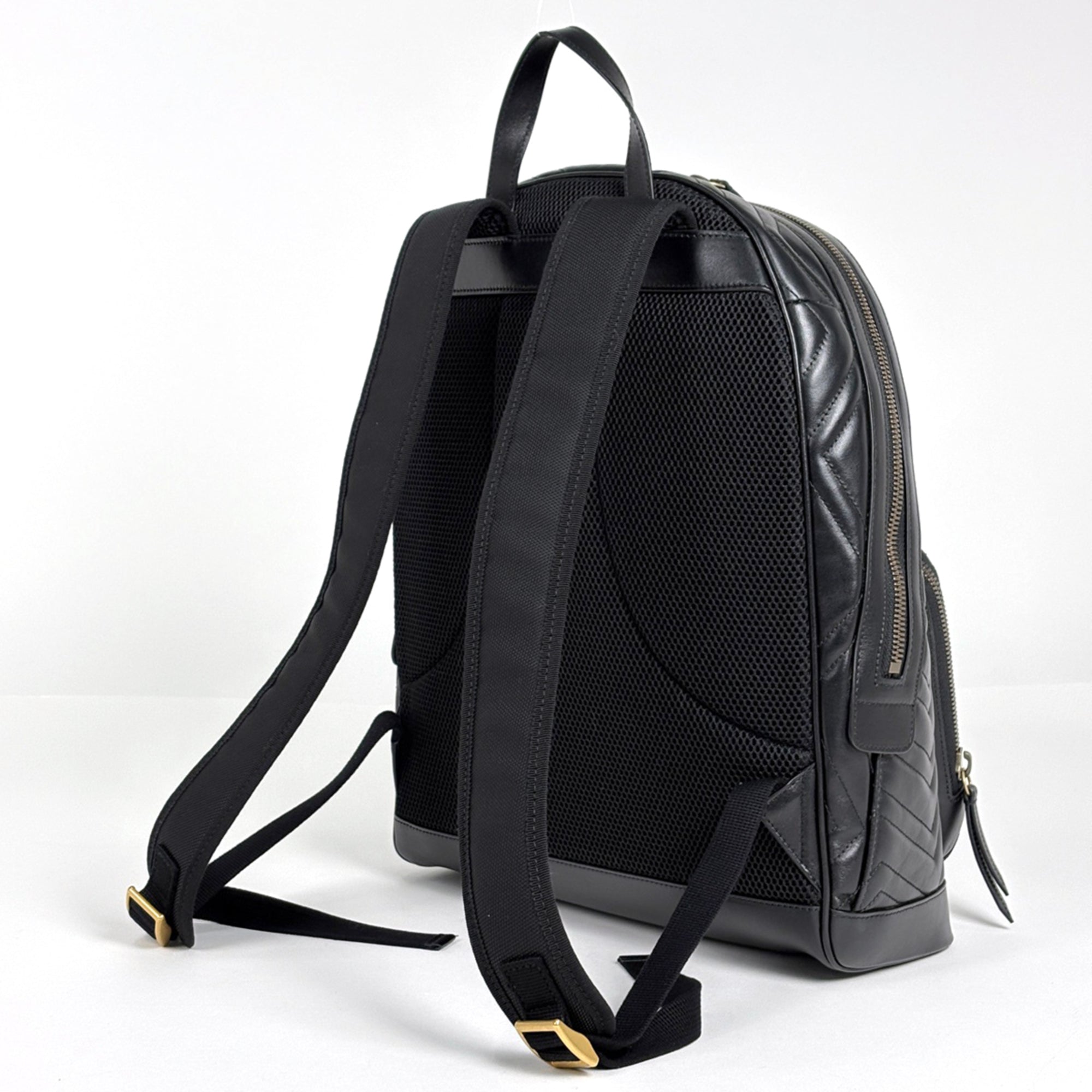Gucci Gg Marmont Black Leather Backpack (Pre-Owned)