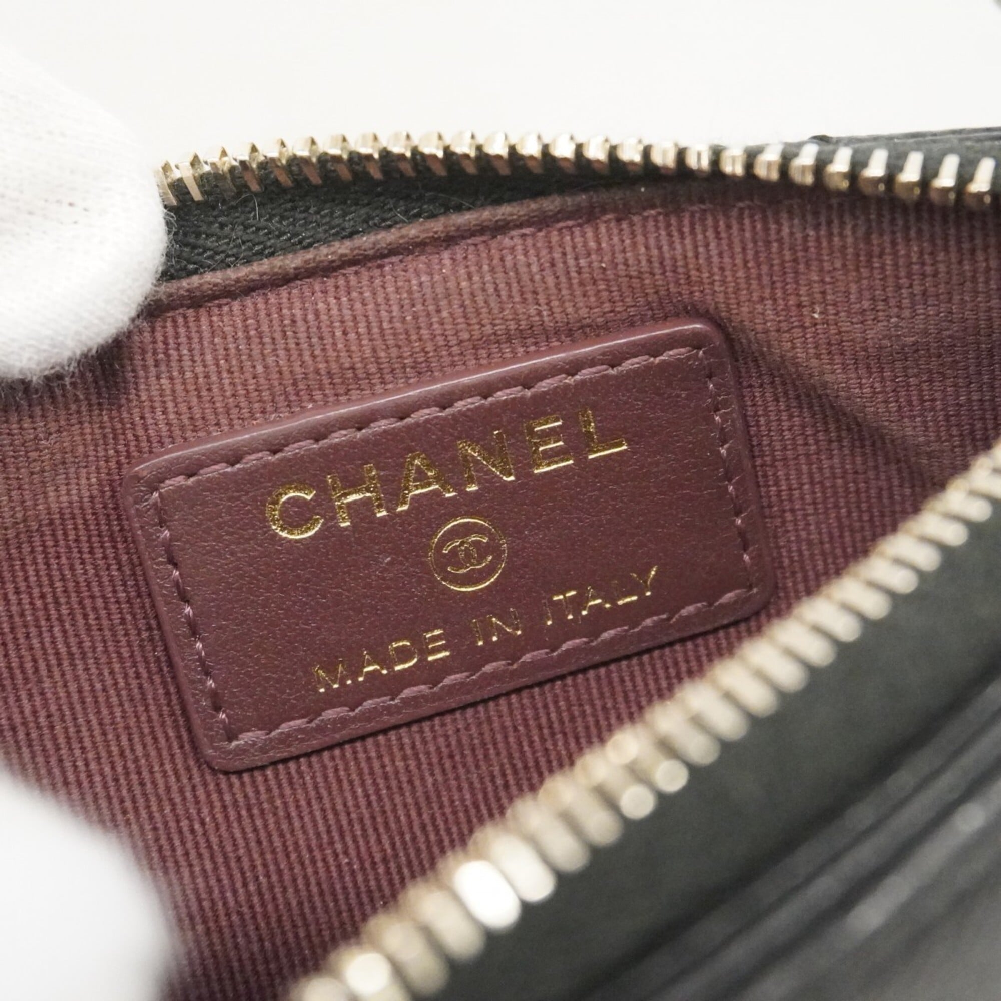 Chanel Black Grained Calfskin Coin Purse/Coin Case