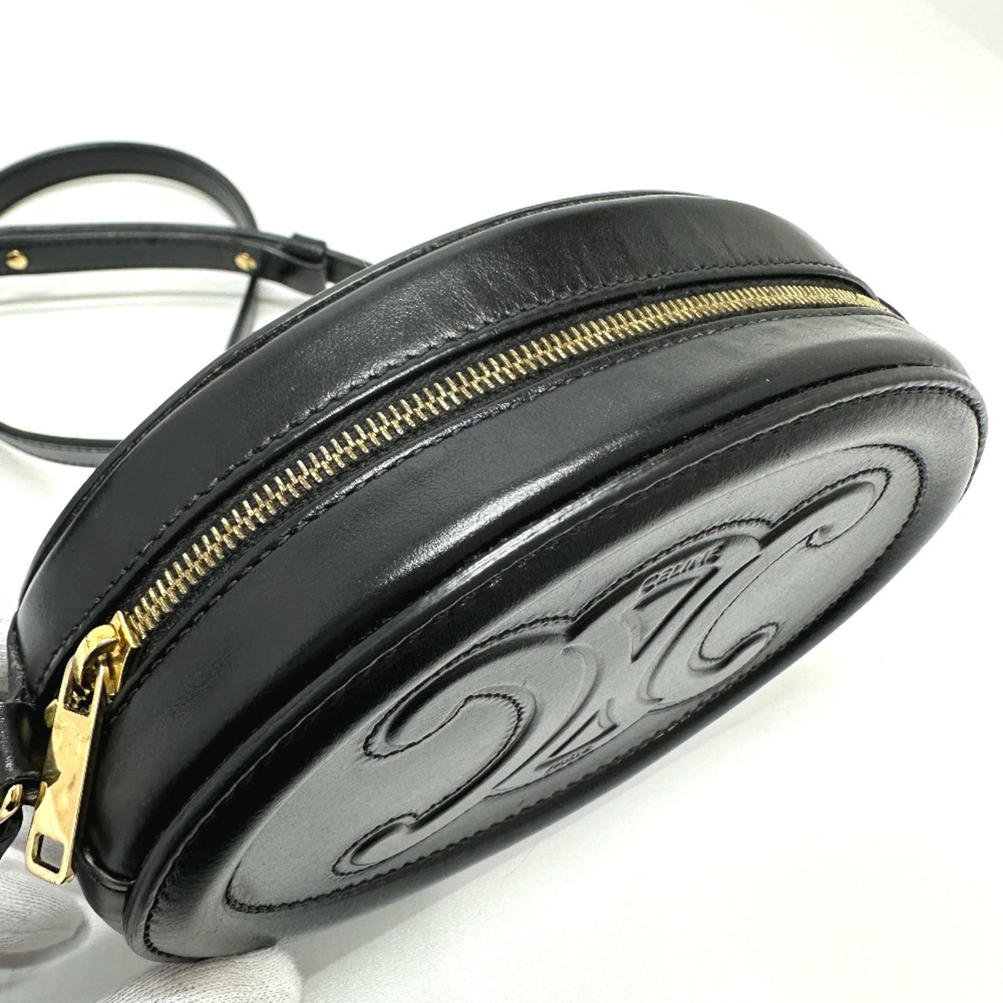 Celine Black Leather Shoulder Bag